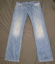 LACOSTE JEANS W36" L32" Men's Regular Straight Blue