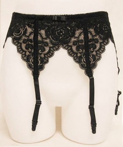 Black lace garter belt - with, 4