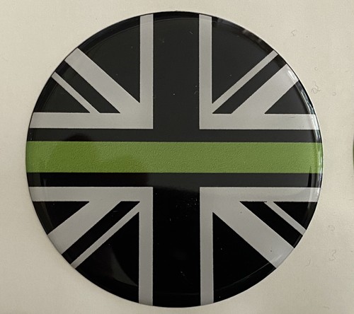 Union jack thin green line - union, car