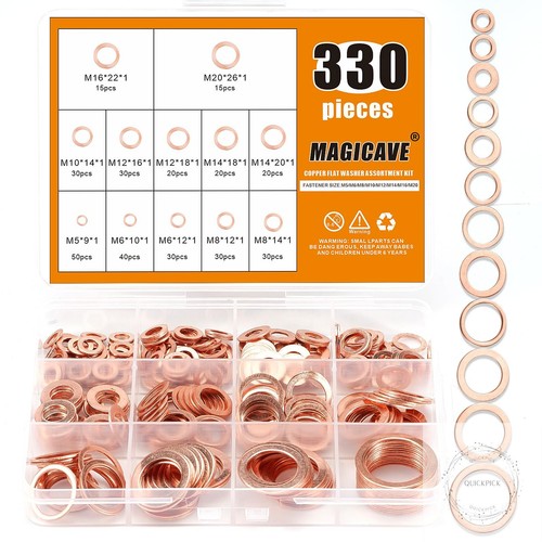 330 pcs copper washers - 330,