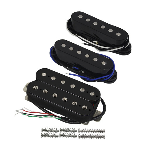 3pcs black ssh set alnico - black,