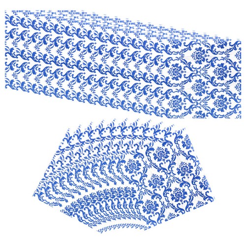 Party paper napkins with blue - napkins,