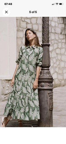 Zara green white - green/white, floral