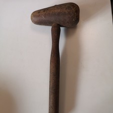 Vintage Wooden Bossing Mallet , Antique old Lead Bossing Tools 
