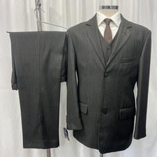 ROMEL COLLECTION Charcoal Wool Blend Regular Fit 3 Piece Suit C40R W32 L31