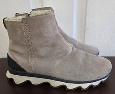 Sorel Fleece Lined Boots In Stone Colour Suede Size UK 6