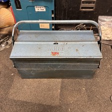 Vintage Talco metal cantilever tool box.