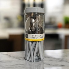 24 Piece Cutlery Set Grey