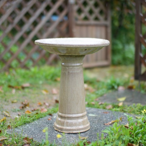 High ceramic bird bath - ceramic,