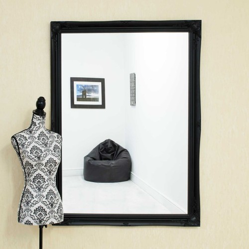 Large mirror black shabby chic - shabby,