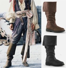 Medieval Viking Pirate Men Boots Nordic Jackboot Renaissance Steampunk Shoes
