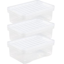 3x Plastic Storage Box 32L