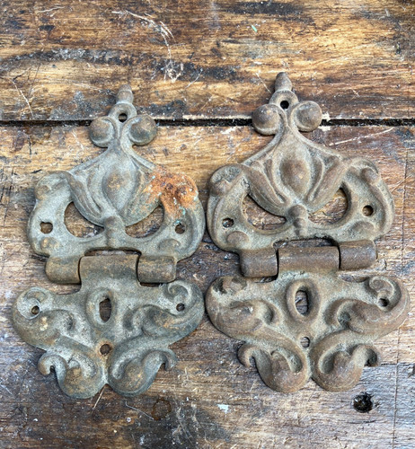 Old hinges gothic - old, pair