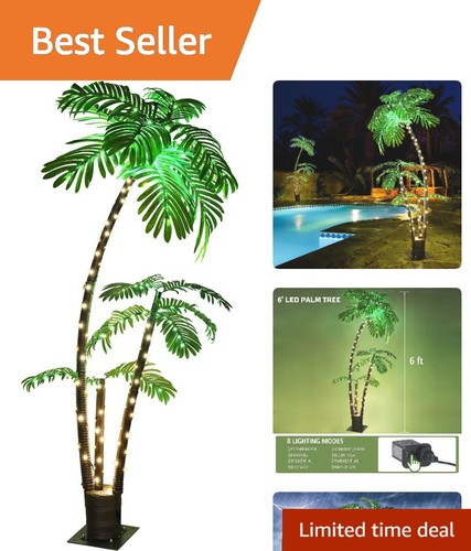 Sturdy 6ft lighted palm - 6ft, tree