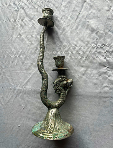 Metal dragon arm candelabra - 2-arm,