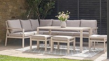 Aruba 9 Seater Outdoor Corner Seating Set Grey