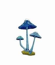 Mushroom Iron-on Patch, Blue