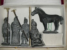 Vintage Chinese Terracotta Warrior Soldier Figures and Horse