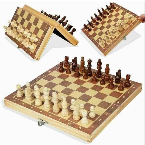 Large chess wooden set folding - large,