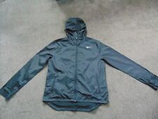 Ladies Nike Essential Lightweight Full Zip Black Hooded Running Jacket Size UK S