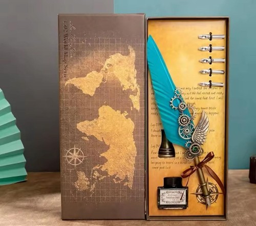 Handcrafted quill pen and - handcrafted,