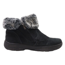 KHOMBU Snow Boots Black Suede Womens UK 7