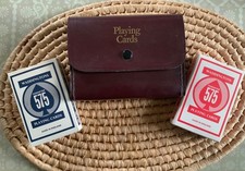 2 X Vintage Waddingtons Federation 575 Playing Cards In Leather Case