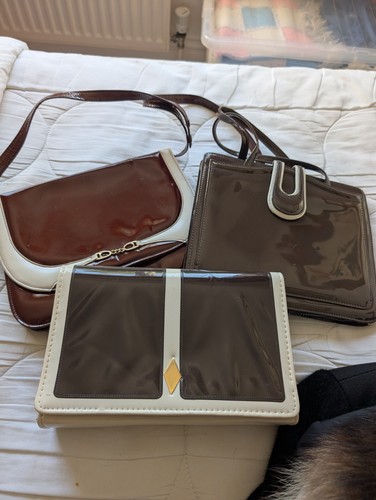Vintage cream and brown - and,
