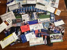 Job Lot Bundle Glasgow Rangers tickets (15), poster, brochures stickers etc