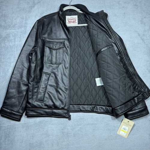 Levis faux leather jacket mens - levis,