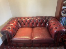 chesterfield sofa, chair, rocking chair and foot stool