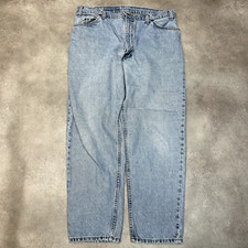 Levis 550 Denim Jeans Mens 34" Orange Tab Straight Leg Vintage Trousers, Blue