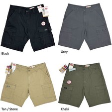 Wrangler Mens Cargo Shorts Cotton Mix Relaxed Fit Belt Loops Pockets Zip Soft