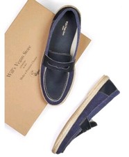 Wills Vegan Store Espadrille Penny Loafers Size 11 Dark Blue