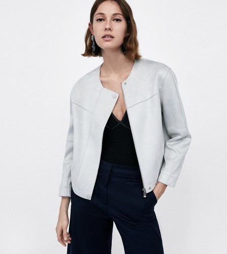 Zara suede effect jacket - suede,