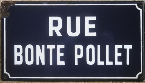 Old french enamel street - old,