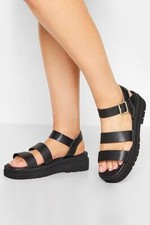 WOMENS EXTRA WIDE FIT(EEE) TRIPLE STRAP GLADIATOR SANDALS CASUAL SIZE UK 5- 10