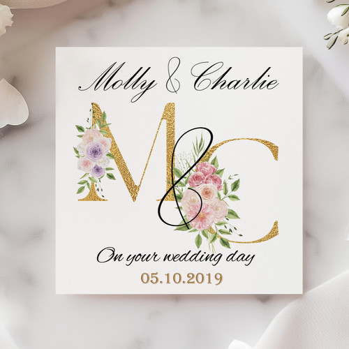 Personalised wedding day card - personalised,