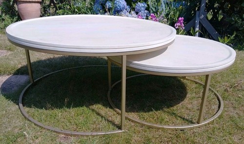 Nesting coffee tables light - coffee,