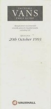 Vauxhall Vans Prices & Options 1993-94 UK Market Brochure Combo Astra Midi Brava