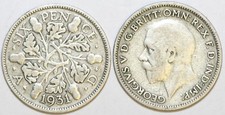 1928 to 1936 George V Silver