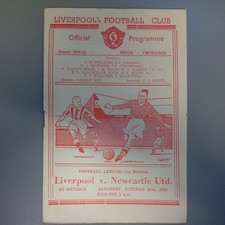 Liverpool v  Newcastle United 22nd  October 1949,  1st Div Football Programme