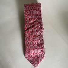 100% pink geometric rare 90’s Silk Tie - by Katherine Hamnett of London