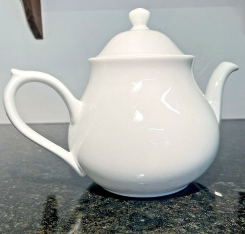 White porcelain teapot - porcelain,