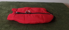 Small Red Dog Jacket Coat with Zipper & D-Ring Harness – Warm Winter Vest