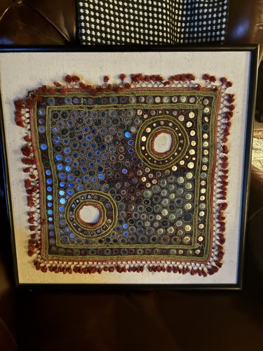 Vintage indian mirror work - indian,