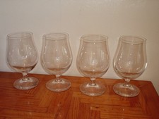 4 x LARGE BOWL FINE RIM GLASSES 350ml  BRANDY GOBLET SET