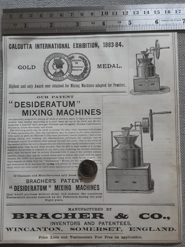 1887 advert print bracher - advert, &