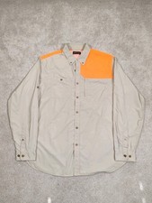 Orvis Shirt Men Large Tan Bush Safari Overshirt Fishing Hunting Shooting Utility