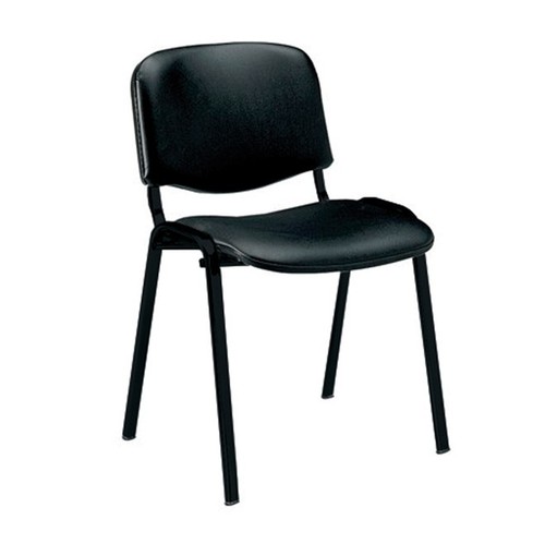 Blk vinyl iso stack - chair,